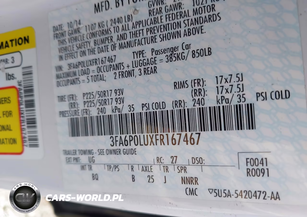 2015 Ford Fusion Hybrid Se VIN:3FA6P0LUXFR167467 - 9