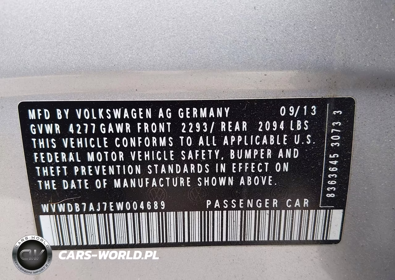 2014 Volkswagen Golf 2.5L VIN:WVWDB7AJ7EW004689 - 9