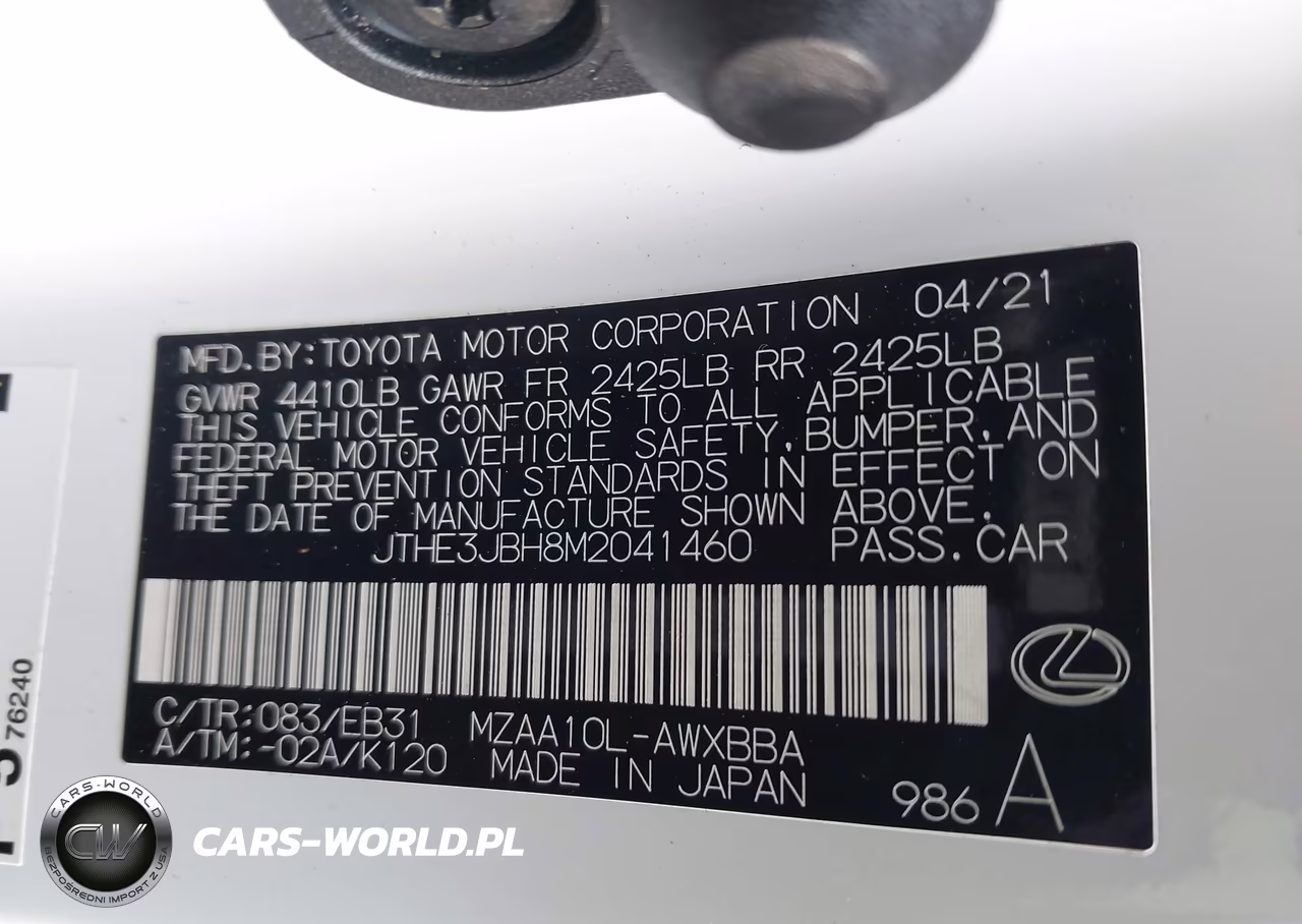 2021 Lexus Ux 200 F Sport VIN:JTHE3JBH8M2041460 - 9
