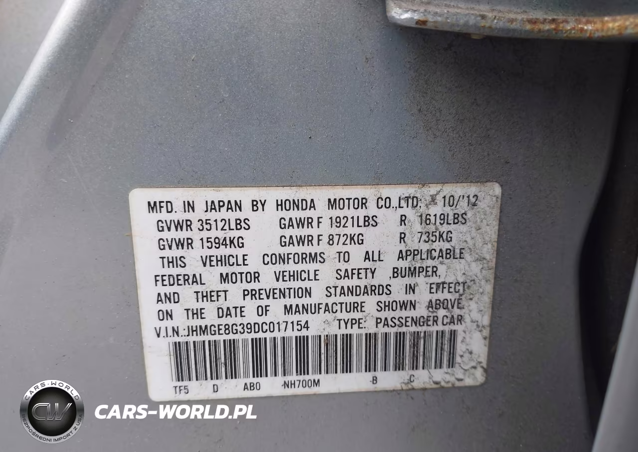 2013 Honda Fit VIN:JHMGE8G39DC017154 - 9