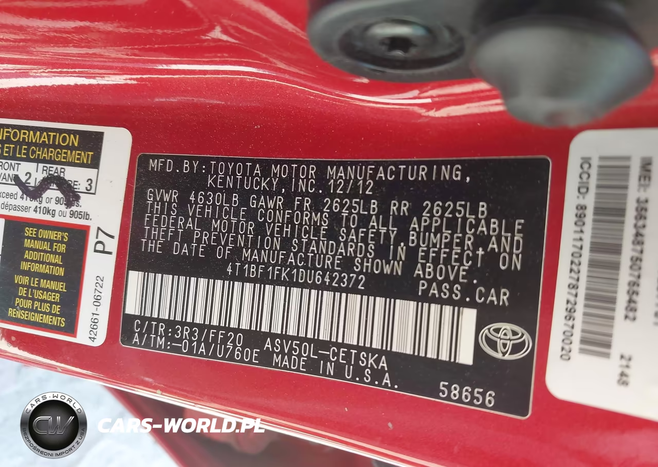 2013 Toyota Camry Se VIN:4T1BF1FK1DU642372 - 9