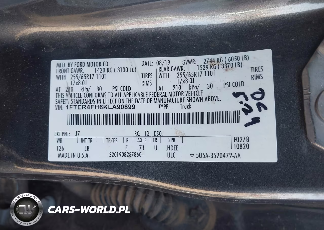 2019 Ford Ranger Xlt VIN:1FTER4FH6KLA90899 - 9