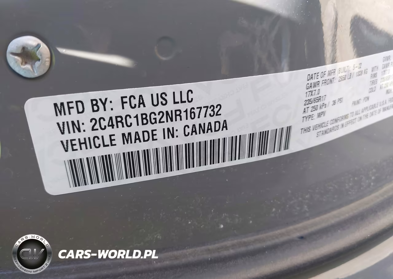 2022 Chrysler Pacifica Touring L VIN:2C4RC1BG2NR167732 - 9