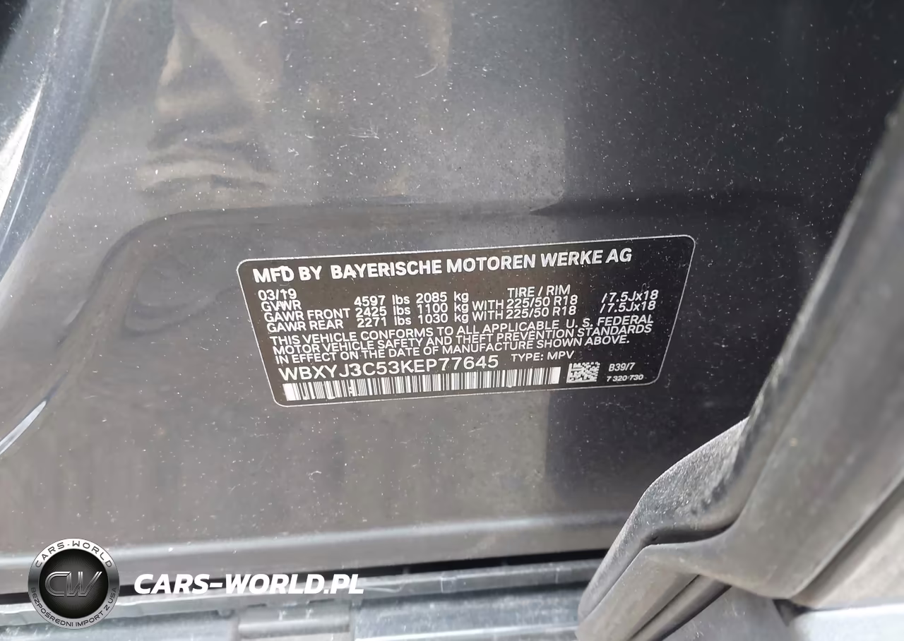 2019 BMW X2 Sdrive28I VIN:WBXYJ3C53KEP77645 - 9