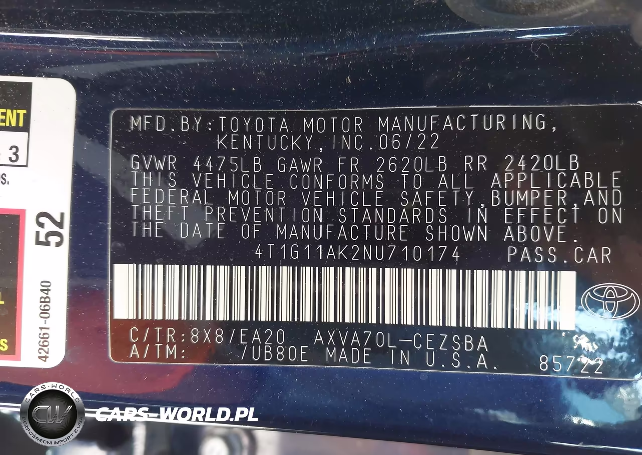 2022 Toyota Camry Se VIN:4T1G11AK2NU710174 - 9