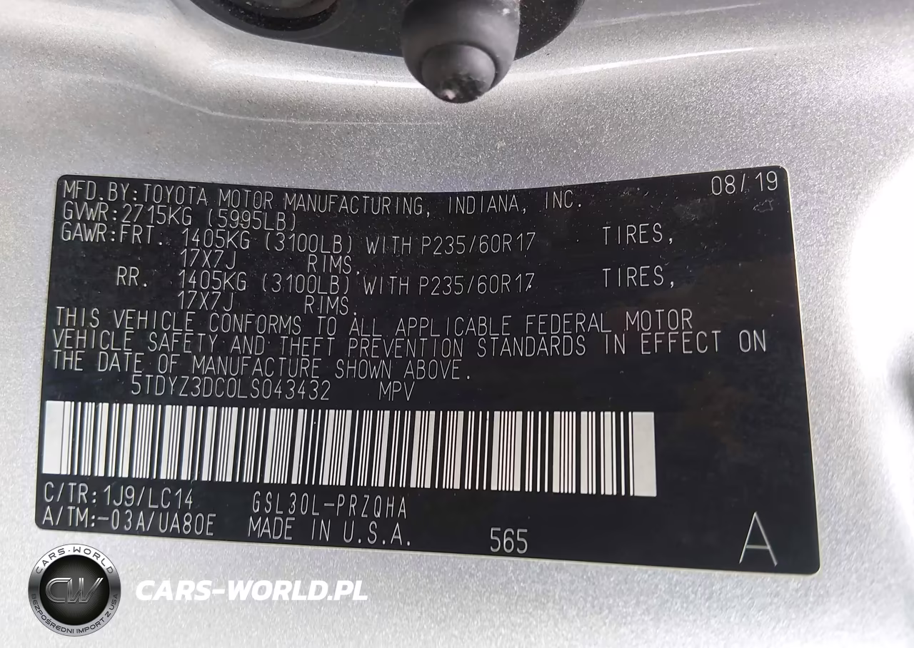 2020 Toyota Sienna Xle VIN:5TDYZ3DC0LS043432 - 9