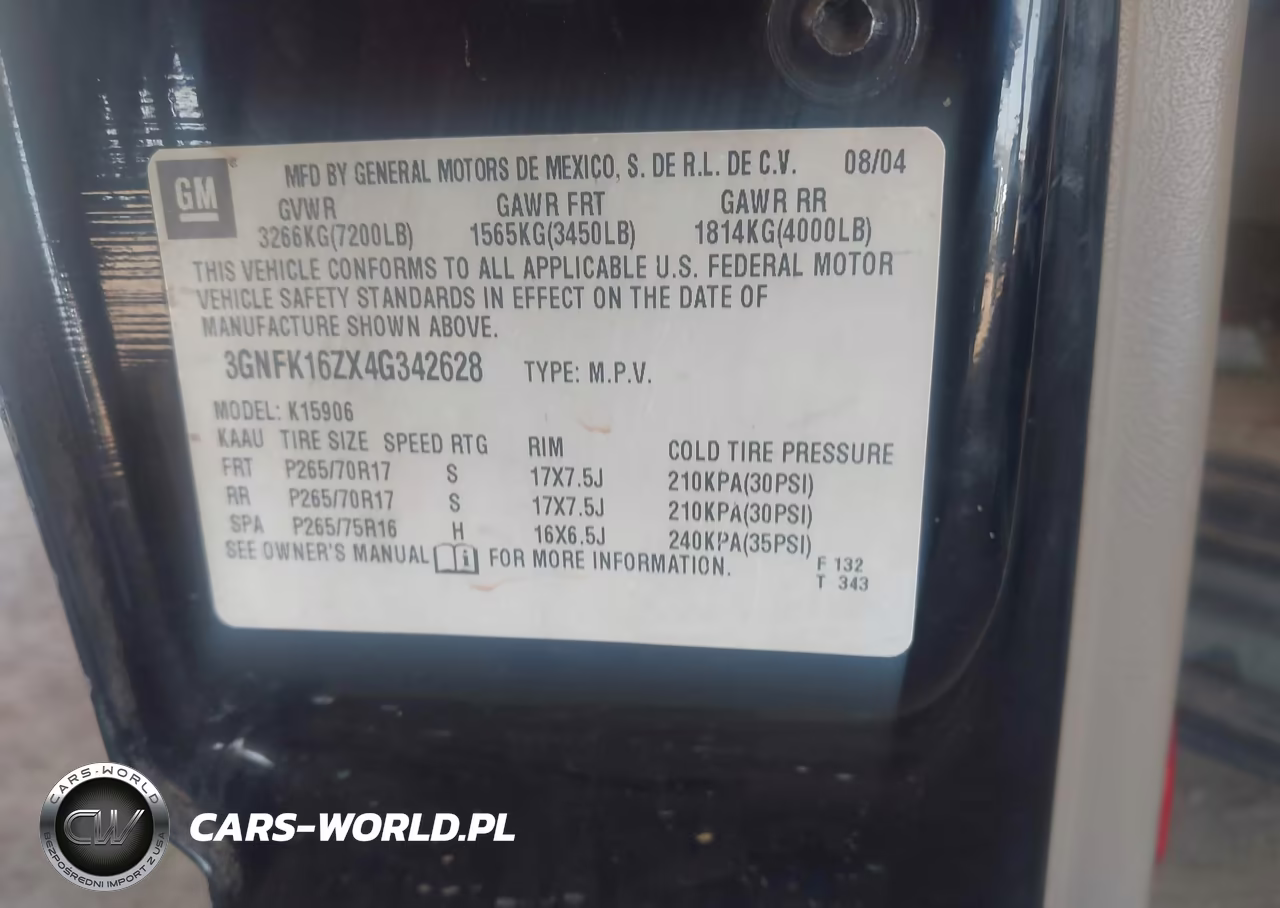 2004 Chevrolet Suburban 1500 Z71 VIN:3GNFK16ZX4G342628 - 9