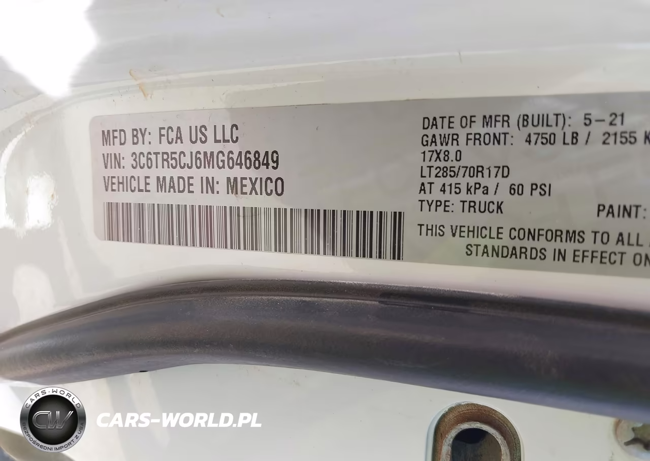 2021 Ram 2500 Tradesman 4X4 6'4 Box VIN:3C6TR5CJ6MG646849 - 9
