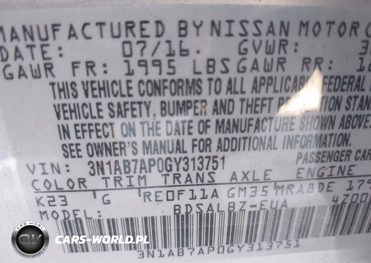 2016 Nissan Sentra S VIN:3N1AB7AP0GY313751 - 9