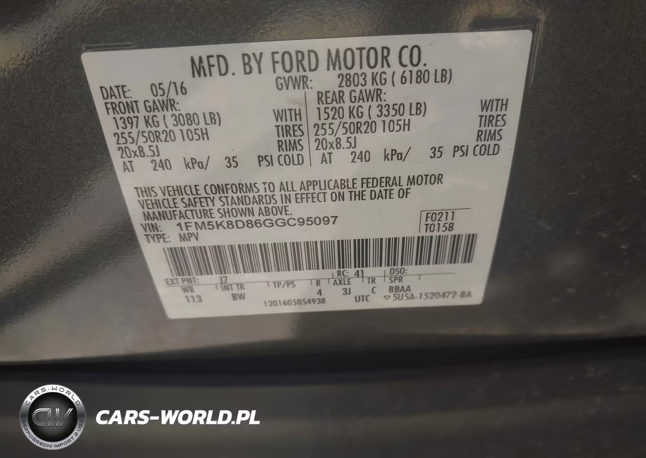 2016 Ford Explorer Xlt VIN:1FM5K8D86GGC95097 - 9