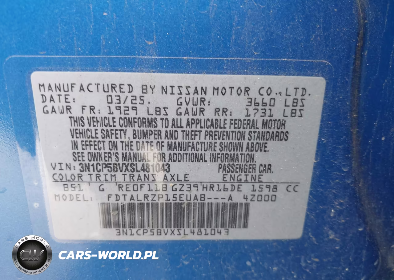 2025 Nissan Kicks Play S VIN:3N1CP5BVXSL481043 - 9