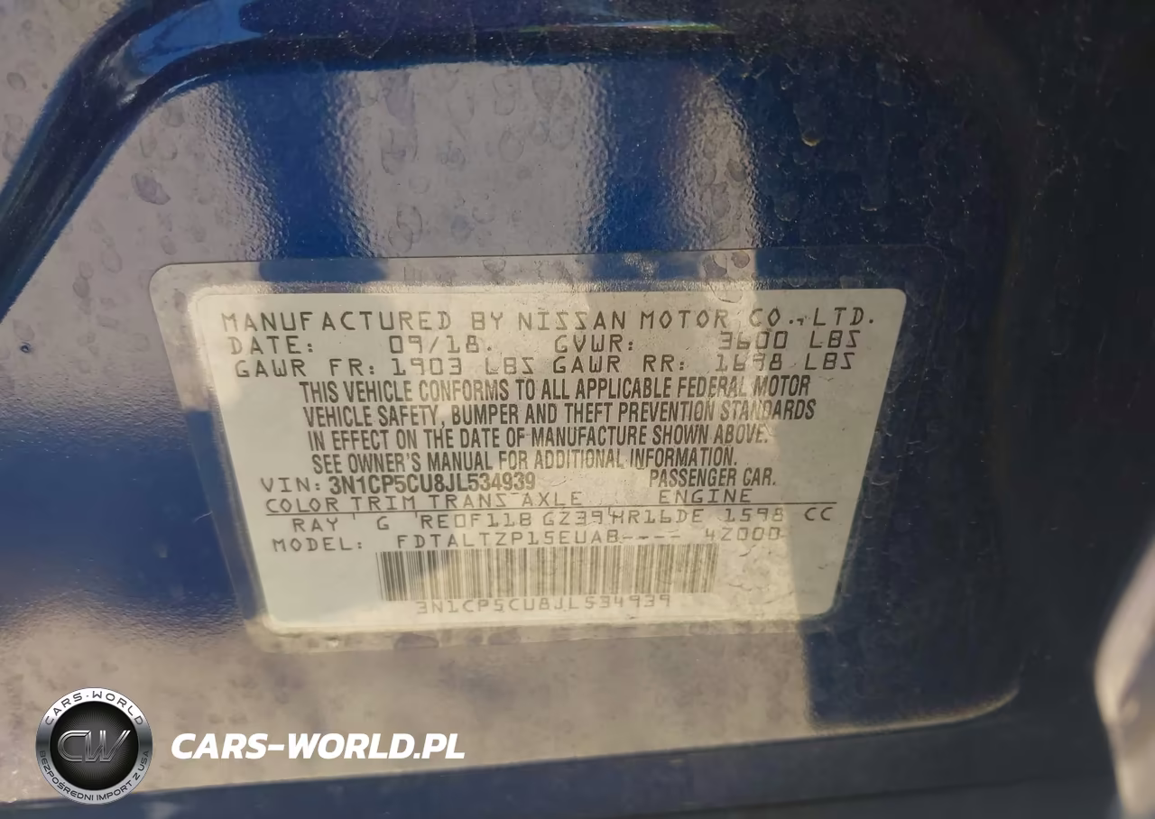 2018 Nissan Kicks Sr VIN:3N1CP5CU8JL534939 - 9