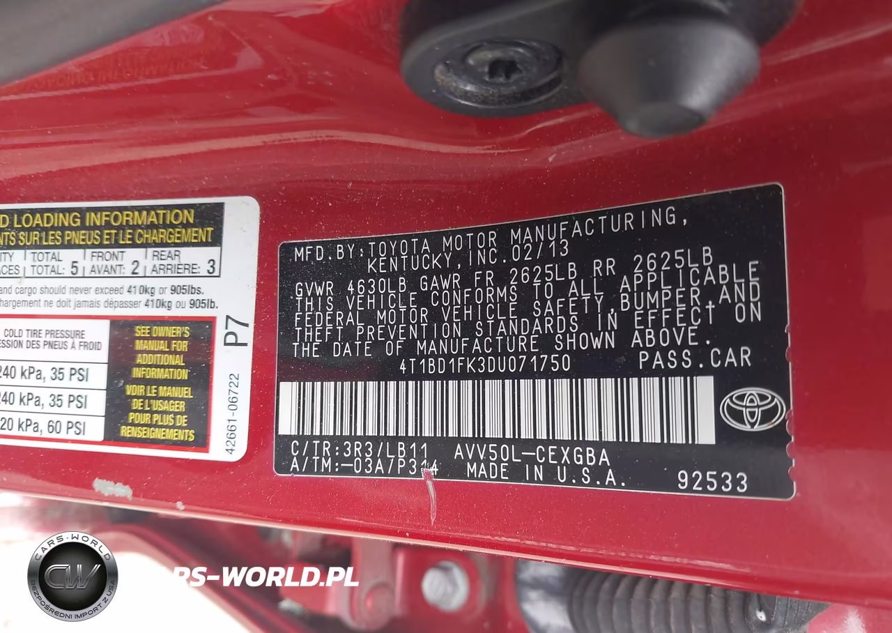 2013 Toyota Camry Hybrid Xle VIN:4T1BD1FK3DU071750 - 9