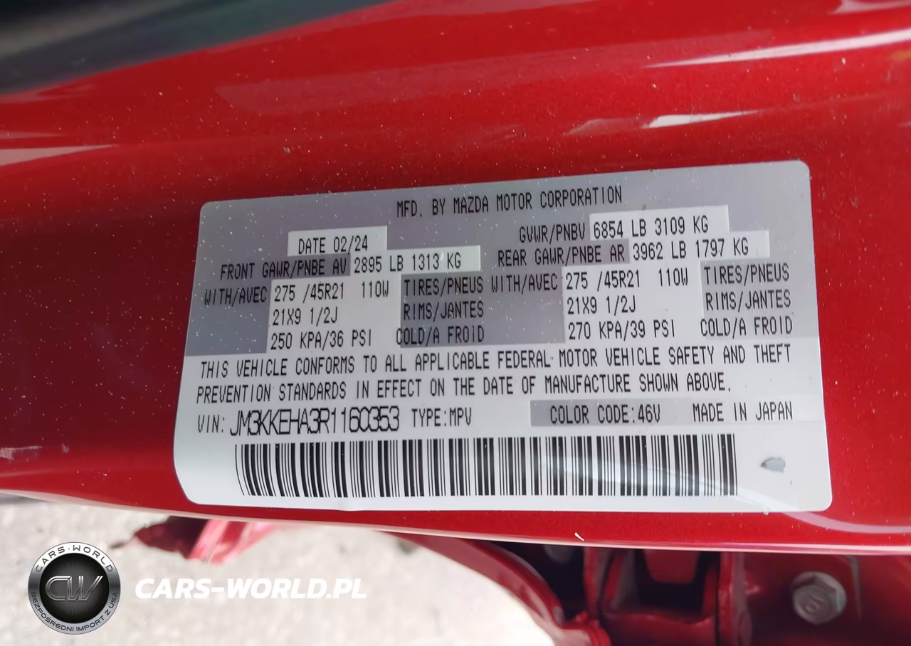 2024 Mazda Cx-90 Phev Premium Plus VIN:JM3KKEHA3R1160353 - 9