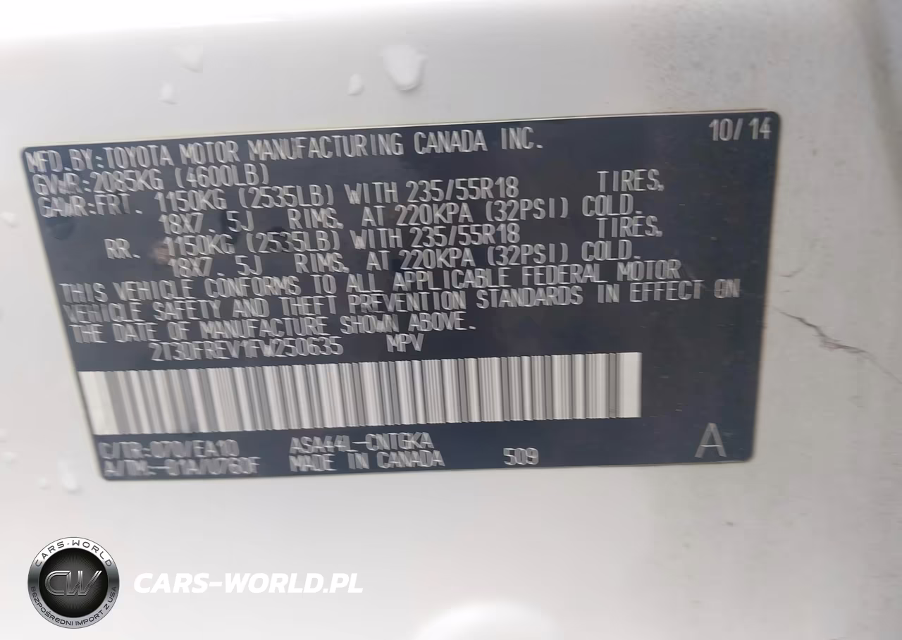 2015 Toyota Rav4 Limited VIN:2T3DFREV1FW250635 - 9