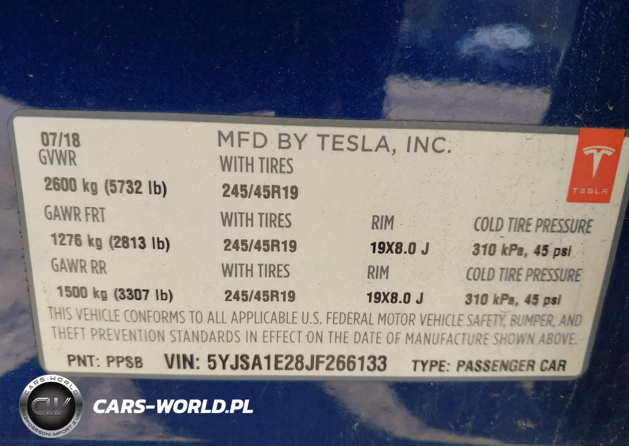 2018 Tesla Model S 100D-75D-P100D VIN:5YJSA1E28JF266133 - 9
