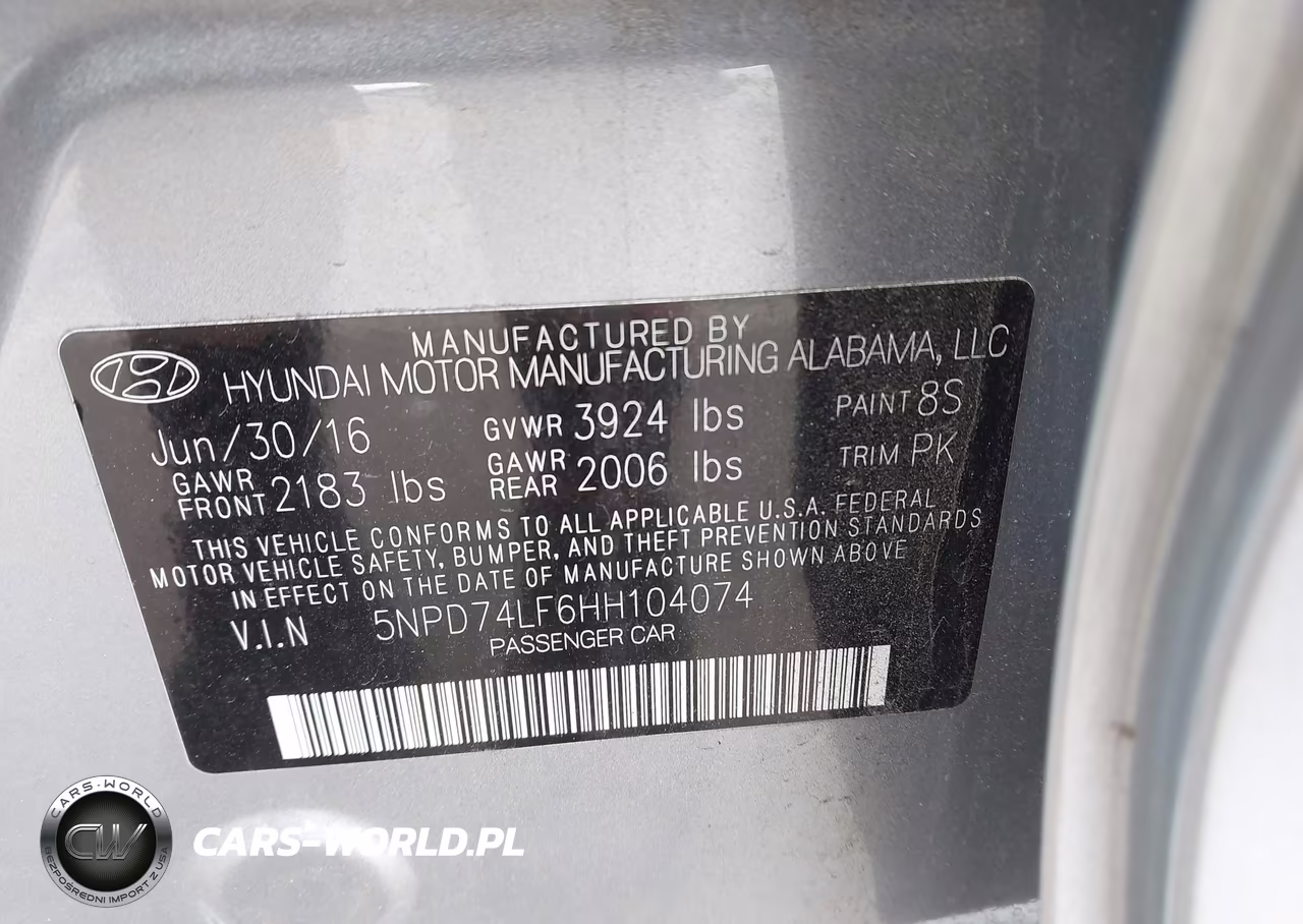 2017 Hyundai Elantra Se VIN:5NPD74LF6HH104074 - 9