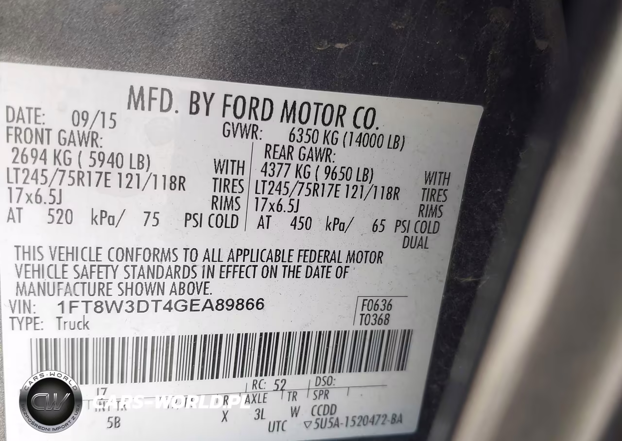 2016 Ford F-350 Lariat VIN:1FT8W3DT4GEA89866 - 8