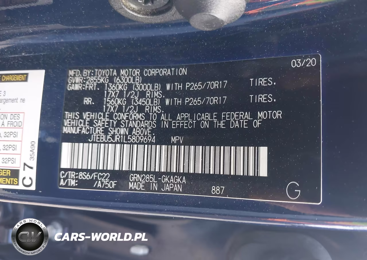 2020 Toyota 4Runner Trd Off Road VIN:JTEBU5JR1L5809694 - 9
