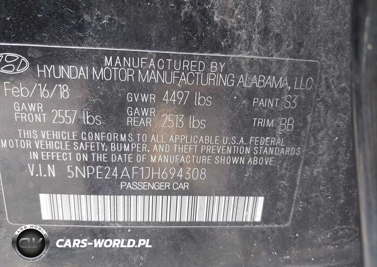 2018 Hyundai Sonata Se VIN:5NPE24AF1JH694308 - 9