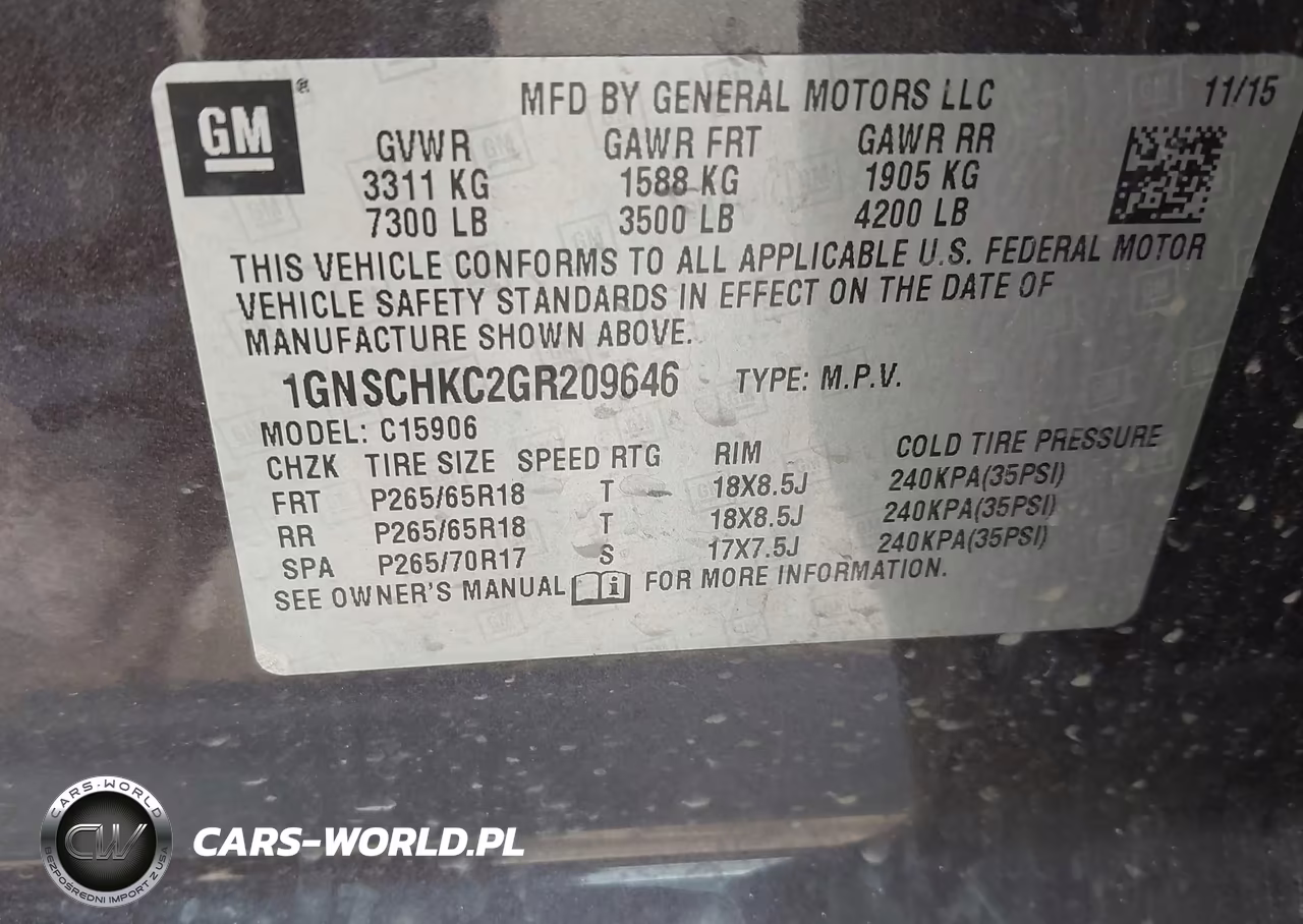 2016 Chevrolet Suburban Lt VIN:1GNSCHKC2GR209646 - 9