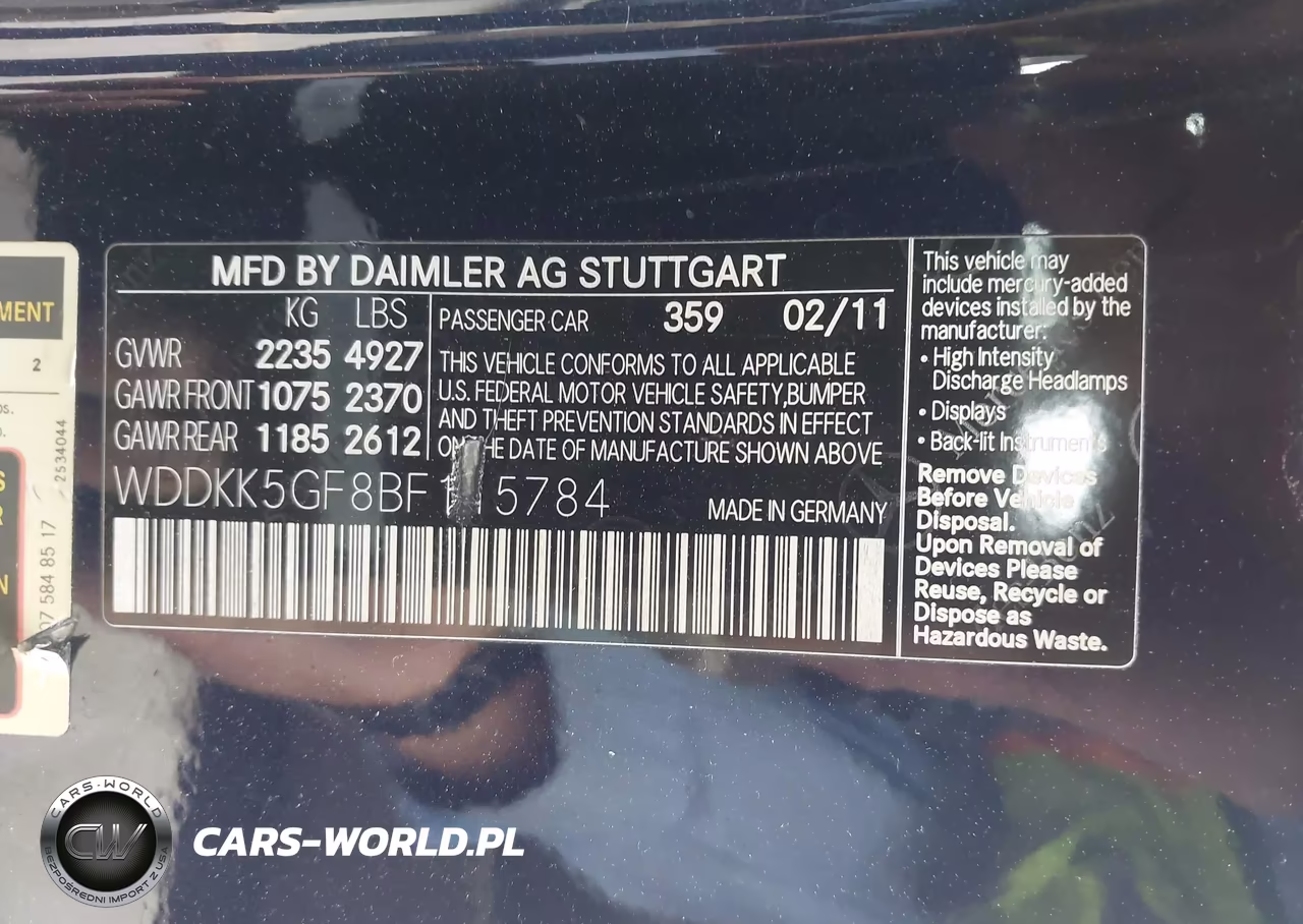 2011 Mercedes-Benz E 350 VIN:WDDKK5GF8BF115784 - 9