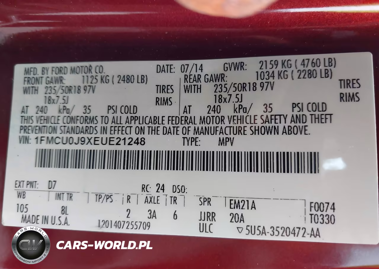 2014 Ford Escape Titanium VIN:1FMCU0J9XEUE21248 - 9