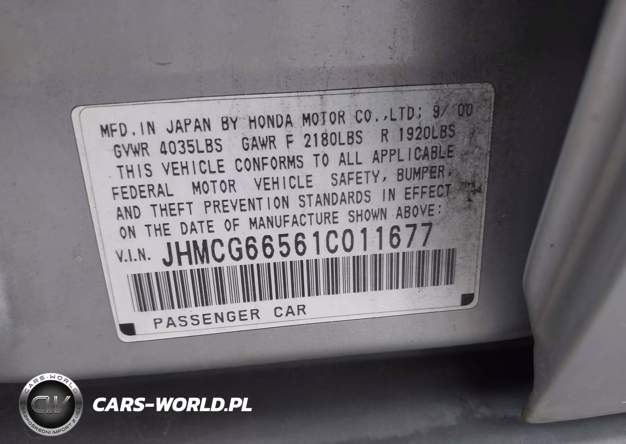 2001 Honda Accord 2.3 Lx VIN:JHMCG66561C011677 - 9