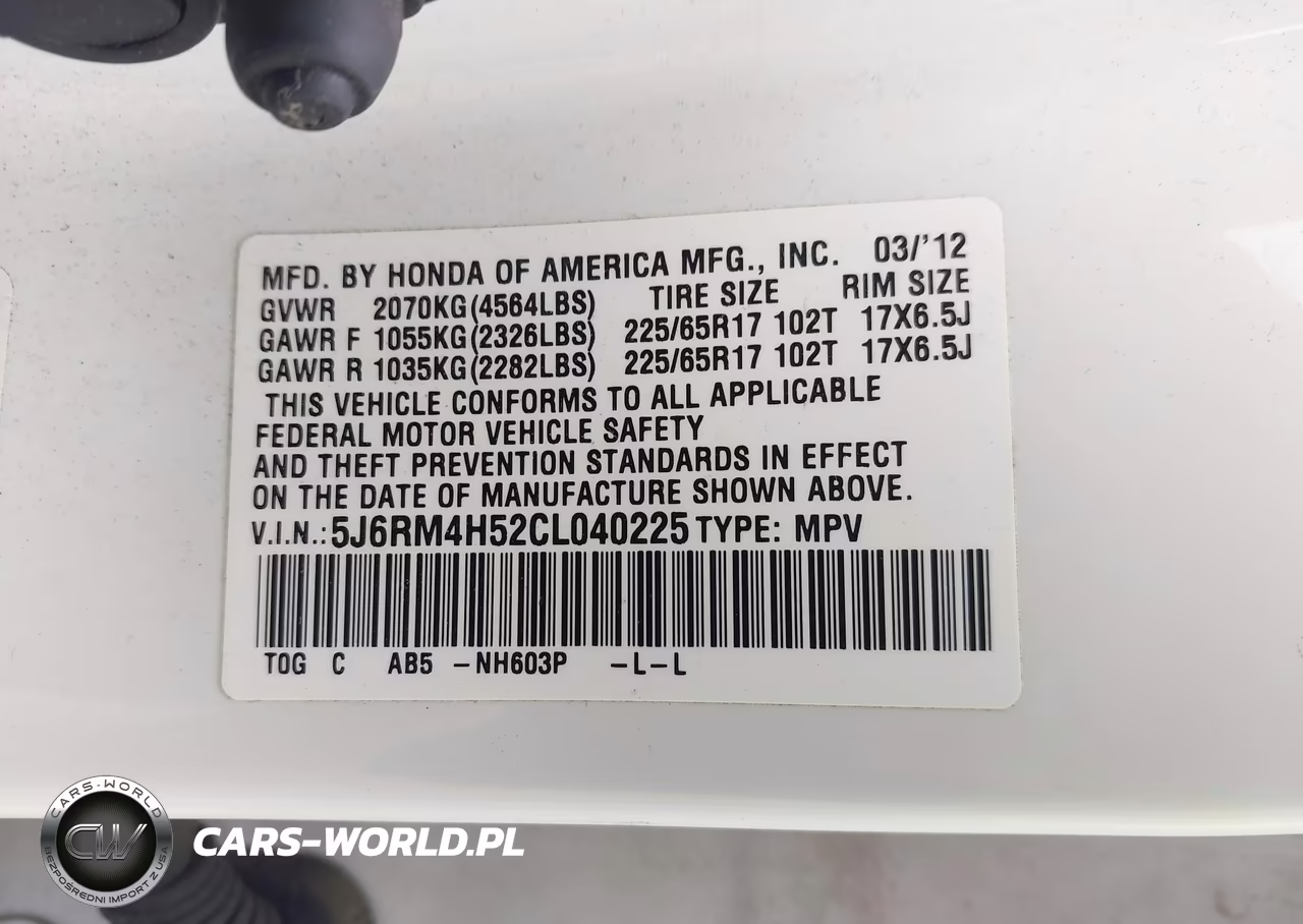 2012 Honda Cr-V Ex VIN:5J6RM4H52CL040225 - 9