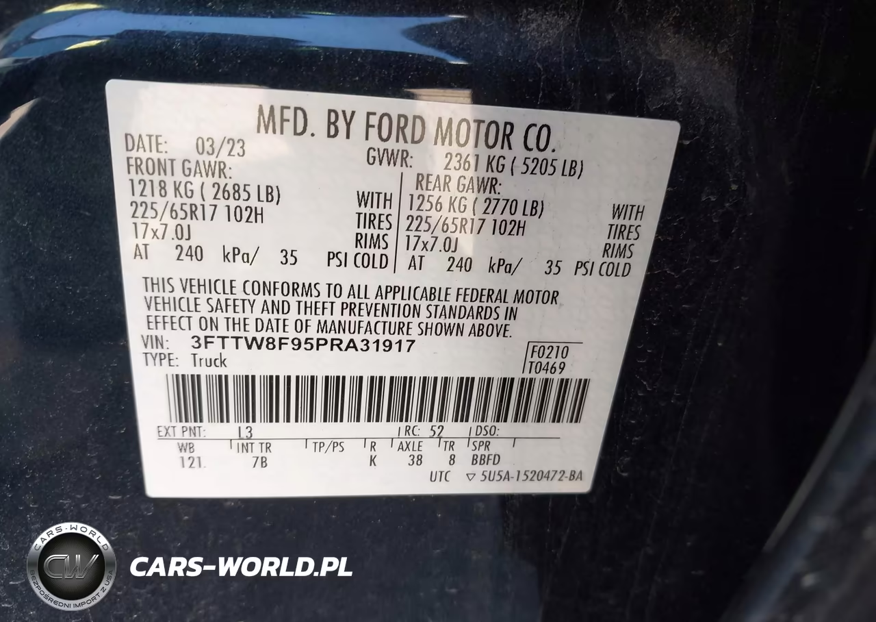 2023 Ford Maverick Xlt VIN:3FTTW8F95PRA31917 - 9