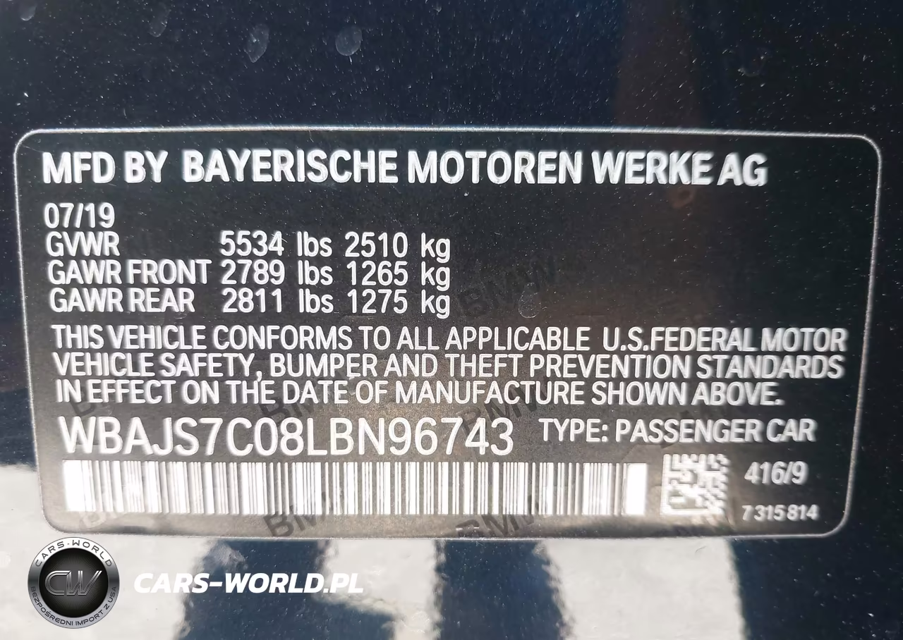 2020 BMW M550I xDrive VIN:WBAJS7C08LBN96743 - 9