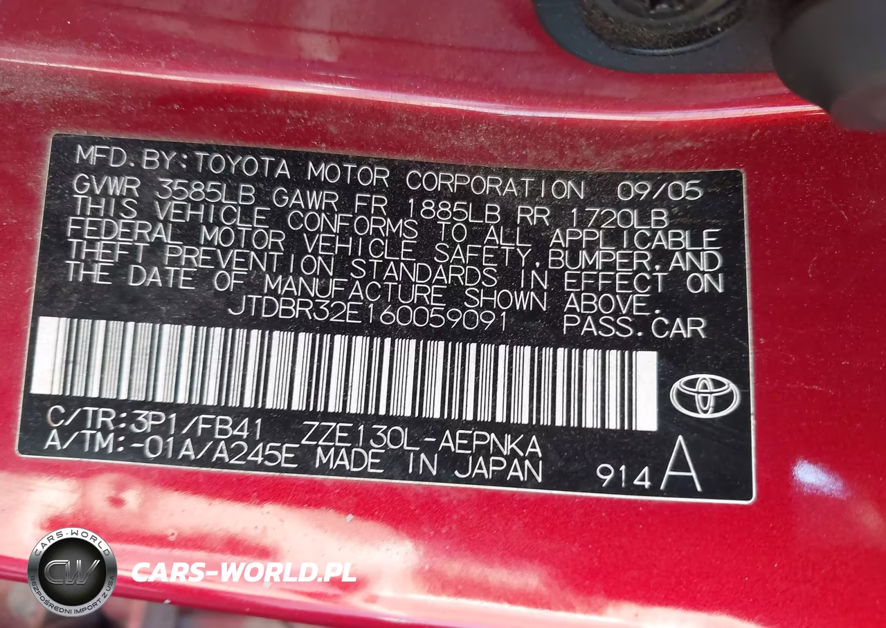 2006 Toyota Corolla Le VIN:JTDBR32E160059091 - 9