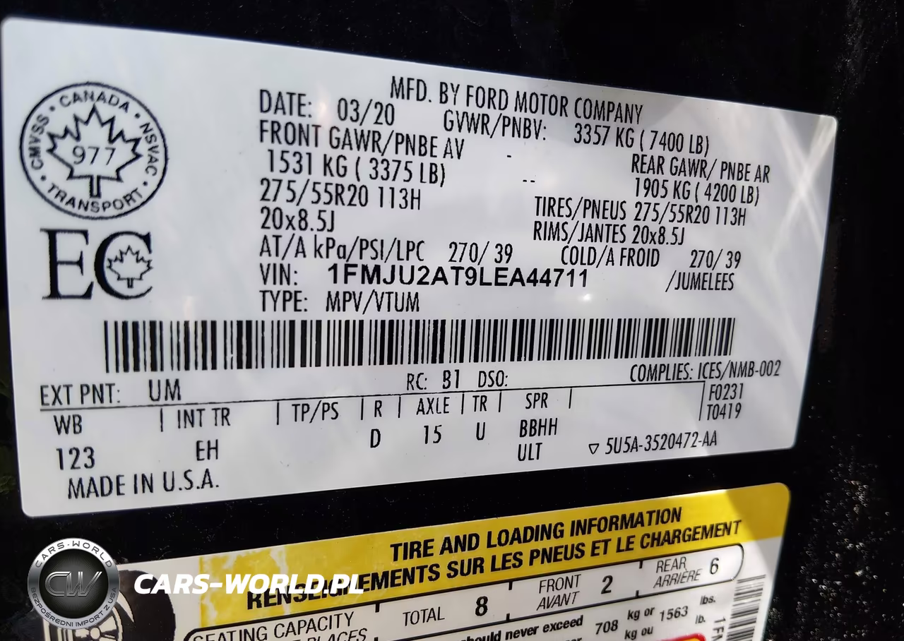 2020 Ford Expedition Limited VIN:1FMJU2AT9LEA44711 - 9