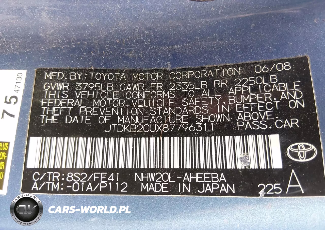 2008 Toyota Prius VIN:JTDKB20UX87796311 - 9