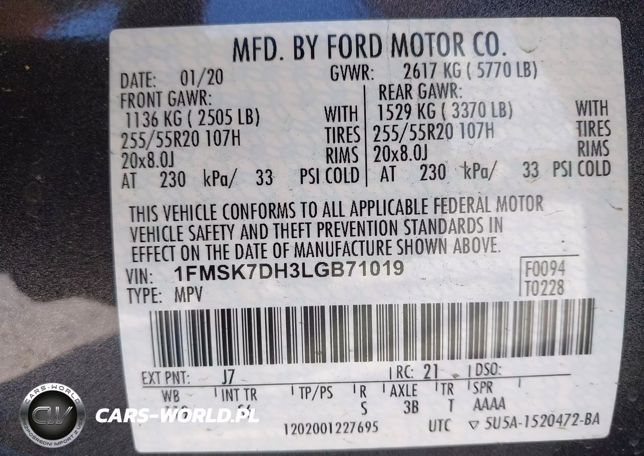 2020 Ford Explorer Xlt VIN:1FMSK7DH3LGB71019 - 9