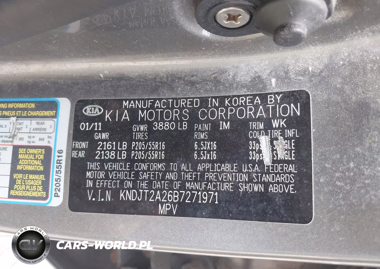 2011 Kia Soul + VIN:KNDJT2A26B7271971 - 9