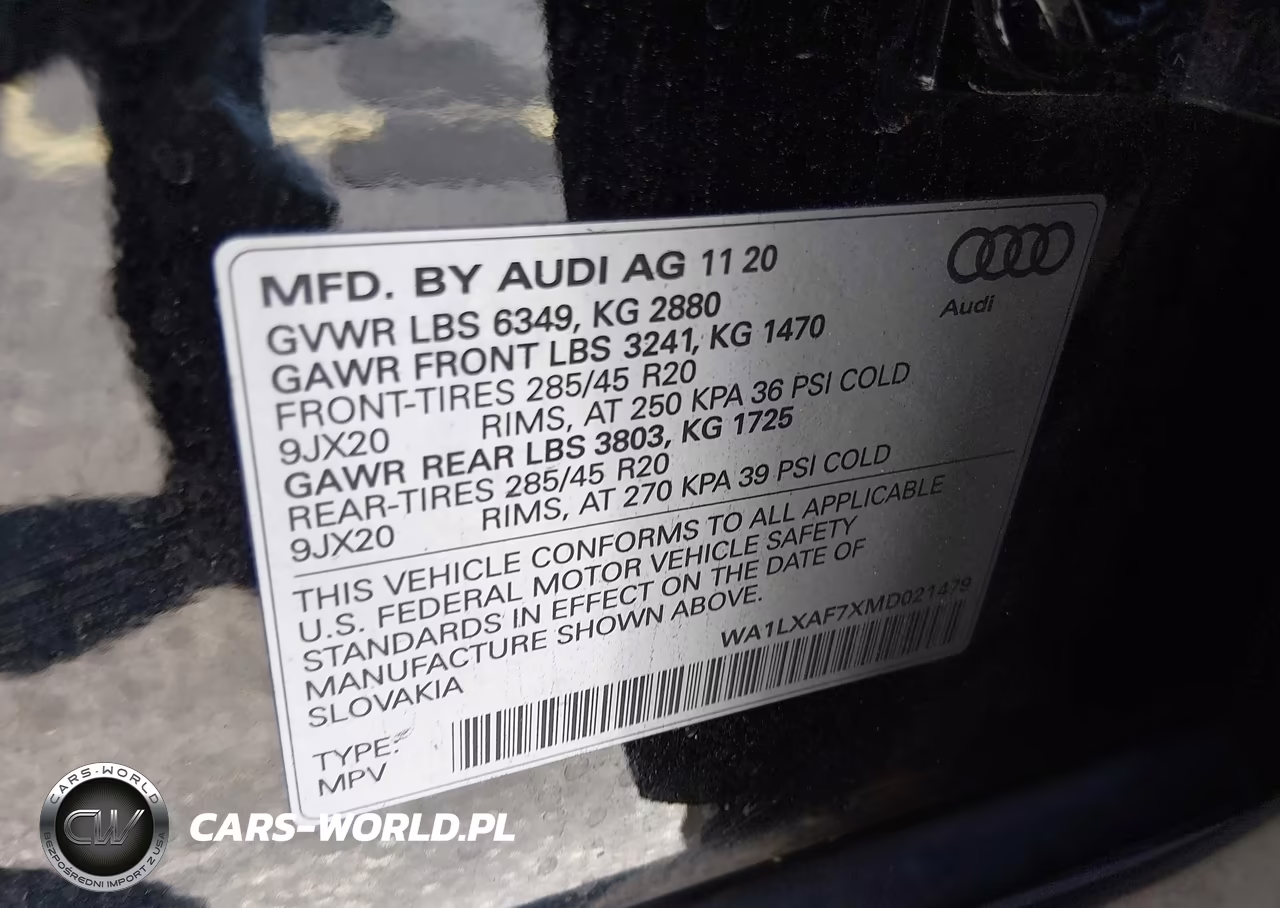 2021 Audi Q7 Premium Plus 55 Tfsi Quattro Tiptronic VIN:WA1LXAF7XMD021479 - 9