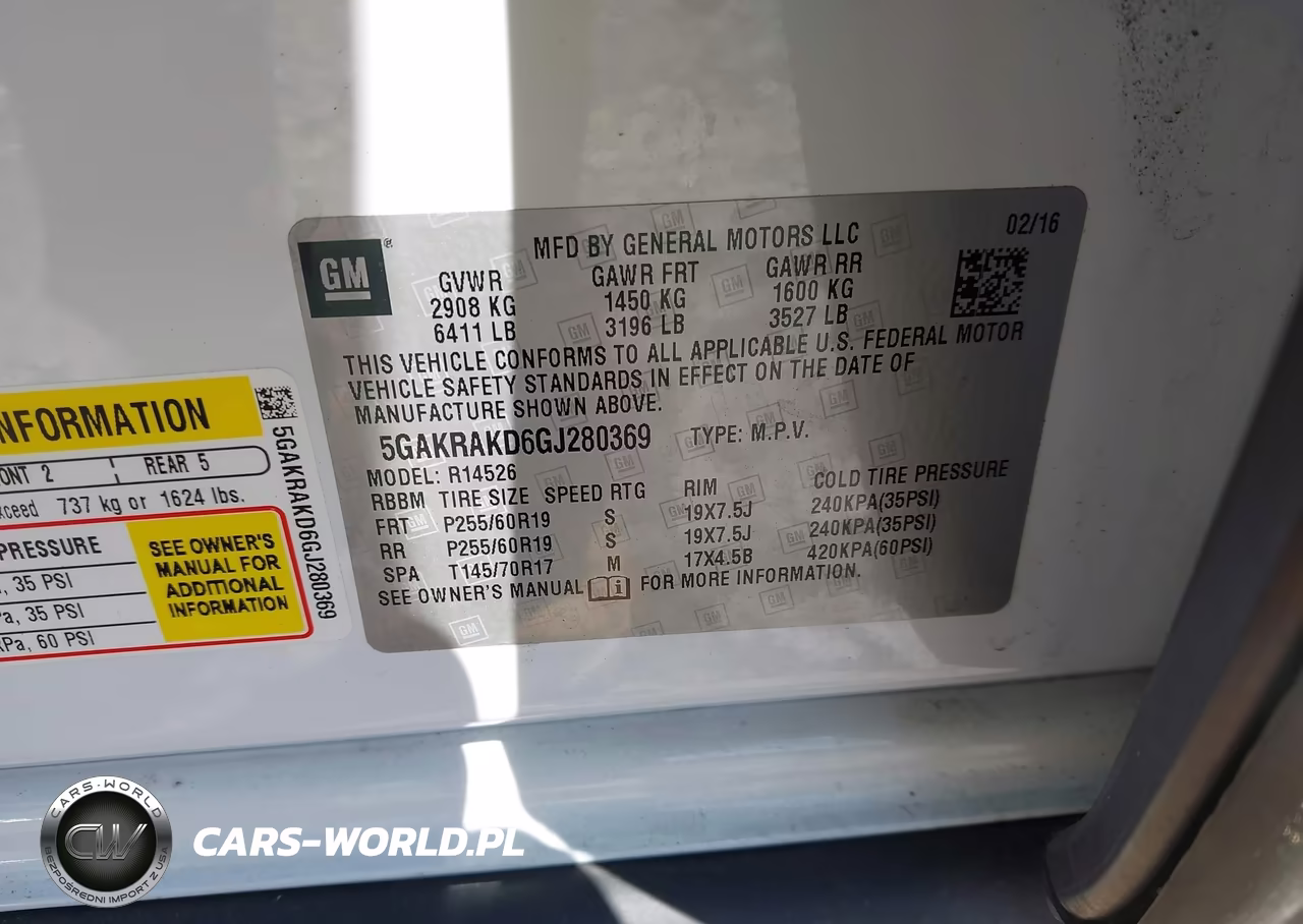 2016 Buick Enclave Convenience VIN:5GAKRAKD6GJ280369 - 9