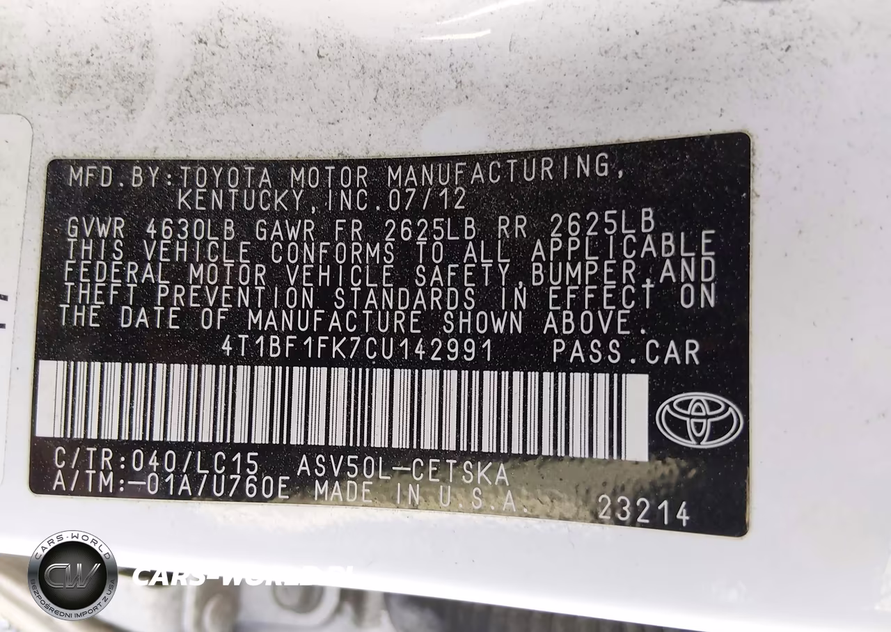 2012 Toyota Camry Se VIN:4T1BF1FK7CU142991 - 9