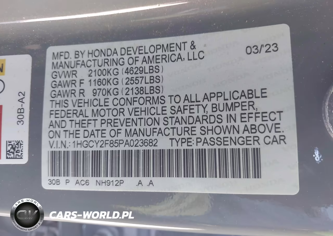 2023 Honda Accord Hybrid Touring VIN:1HGCY2F85PA023682 - 9