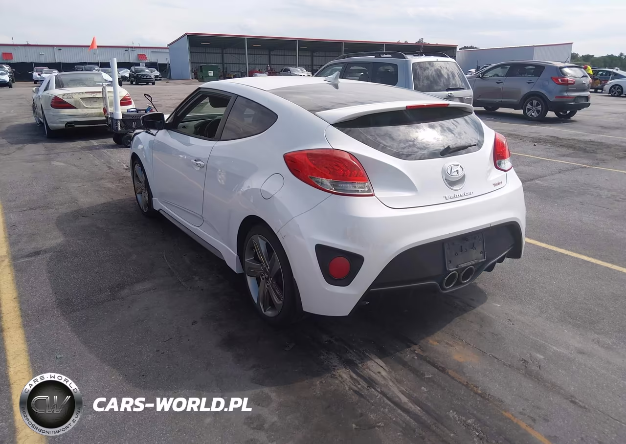2013 Hyundai Veloster Turbo W-Blue VIN:KMHTC6AE8DU175575 - 3