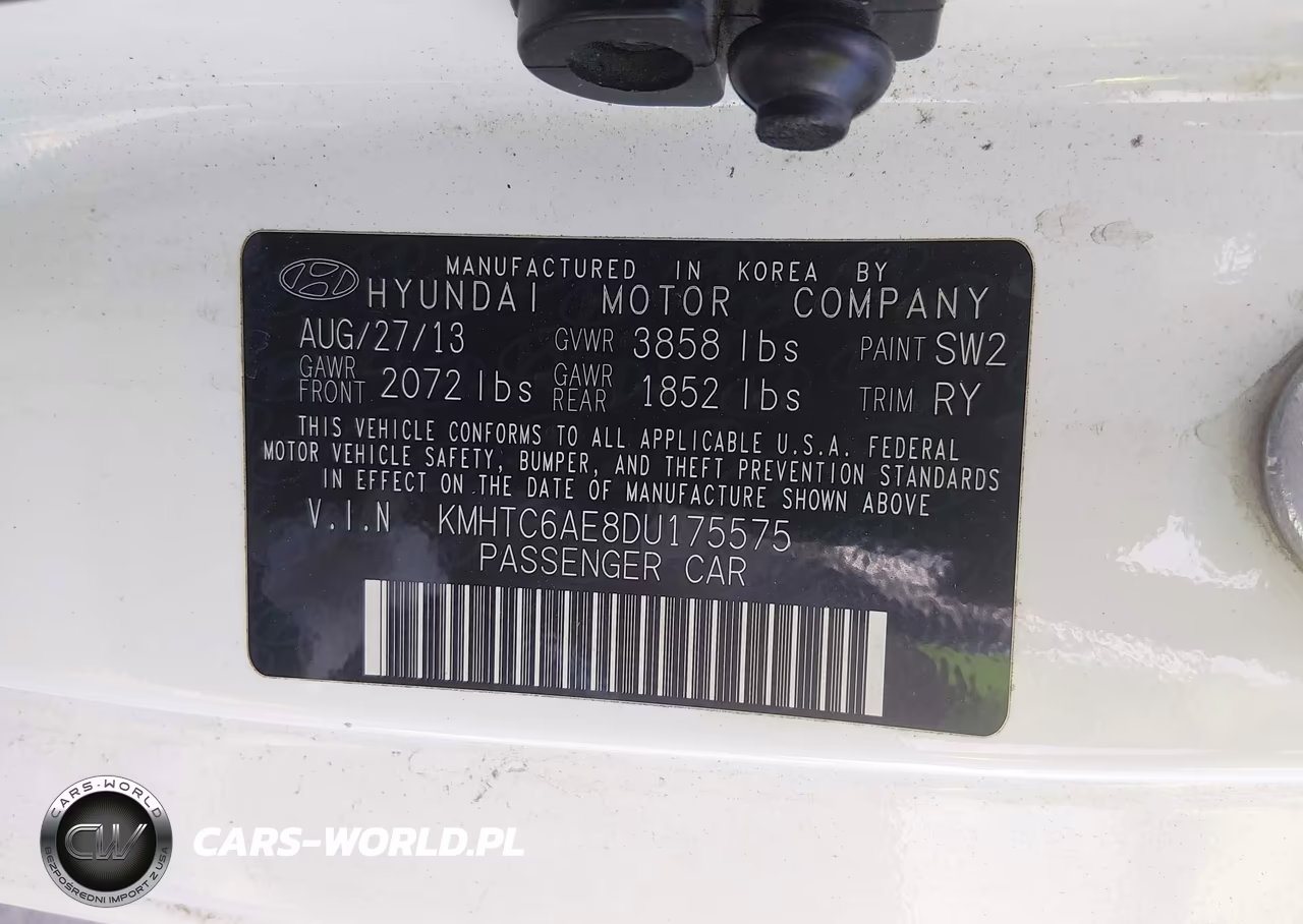 2013 Hyundai Veloster Turbo W-Blue VIN:KMHTC6AE8DU175575 - 9
