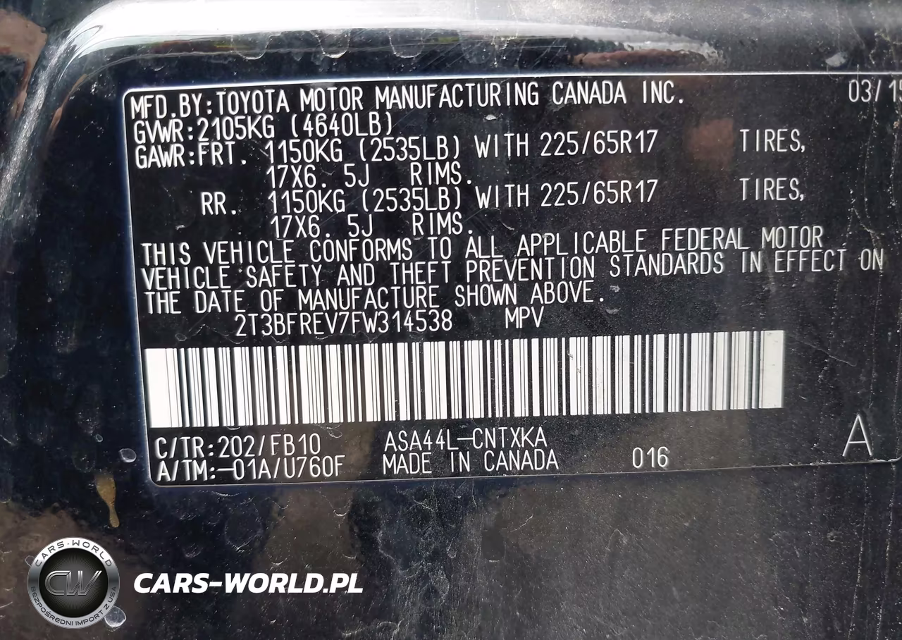 2015 Toyota Rav4 Le VIN:2T3BFREV7FW314538 - 9