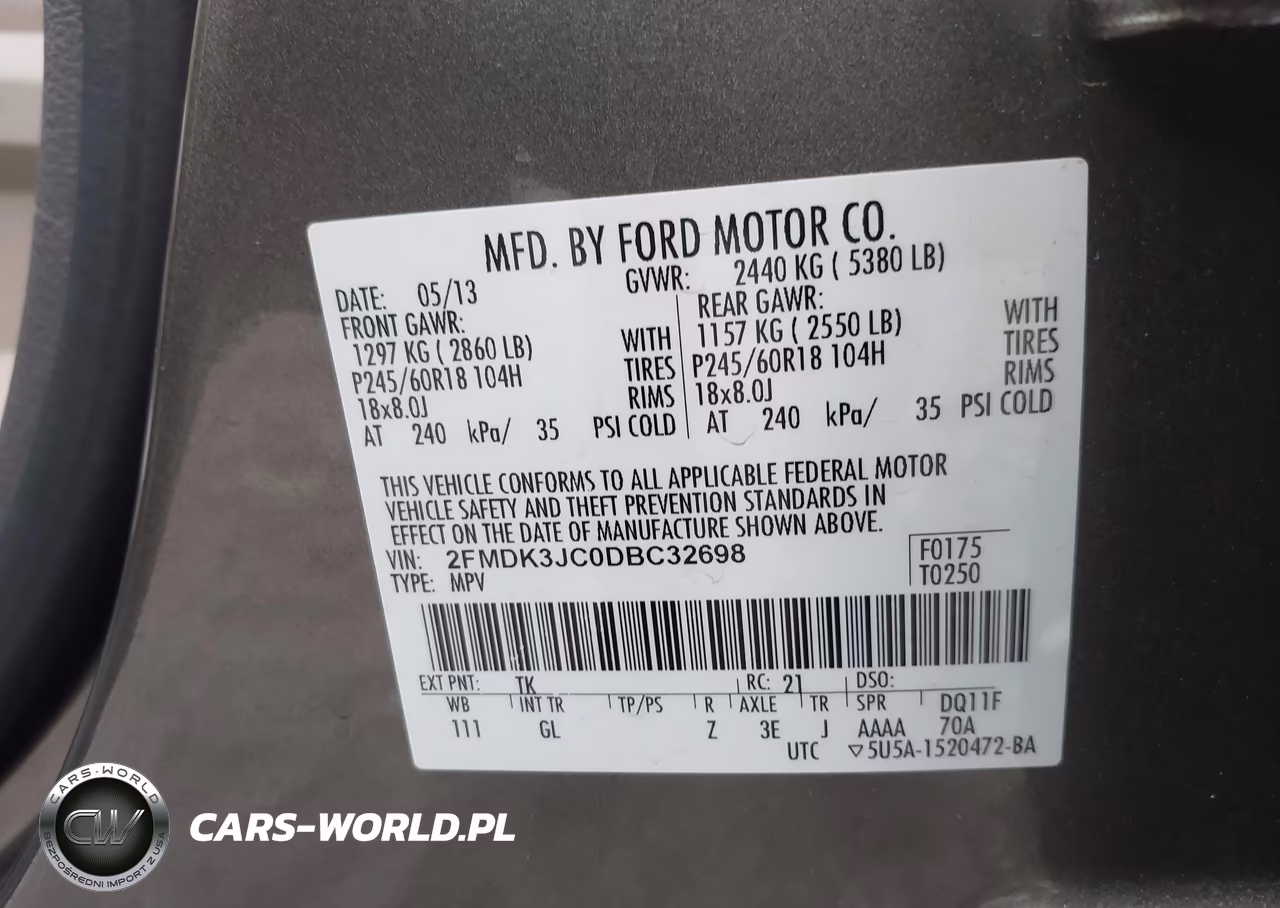 2013 Ford Edge Sel VIN:2FMDK3JC0DBC32698 - 9