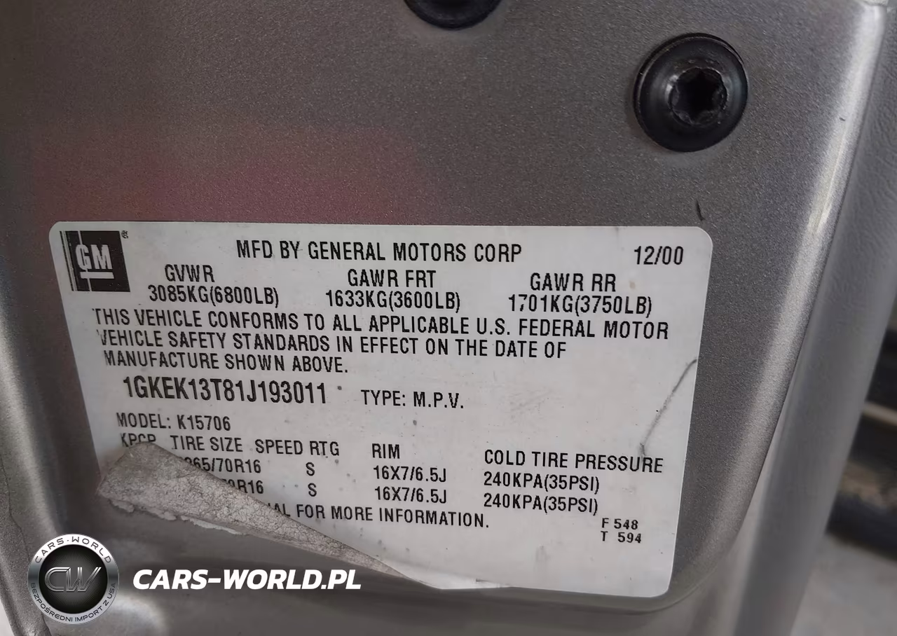 2001 GMC Yukon Slt VIN:1GKEK13T81J193011 - 9