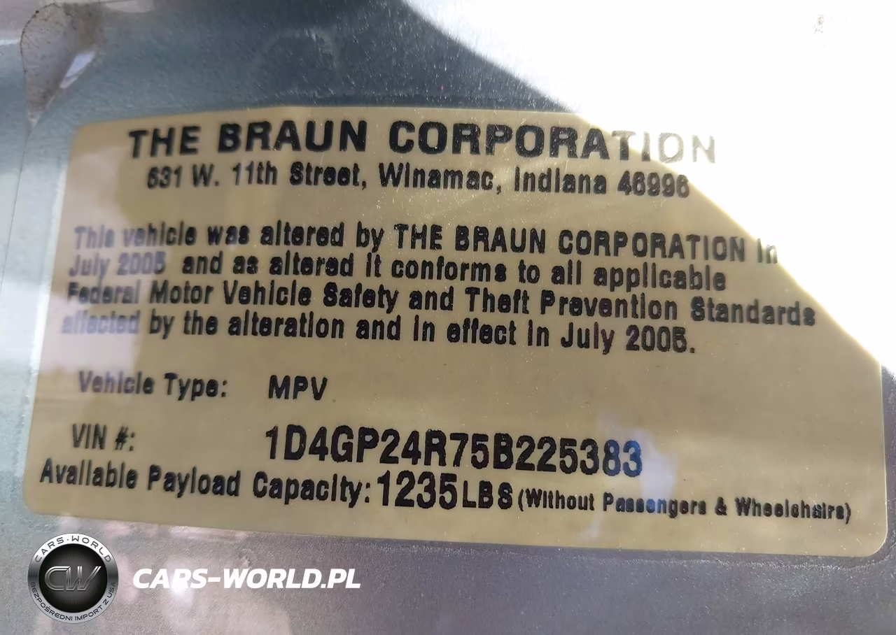 2005 Dodge Grand Caravan Se VIN:1D4GP24R75B225383 - 9