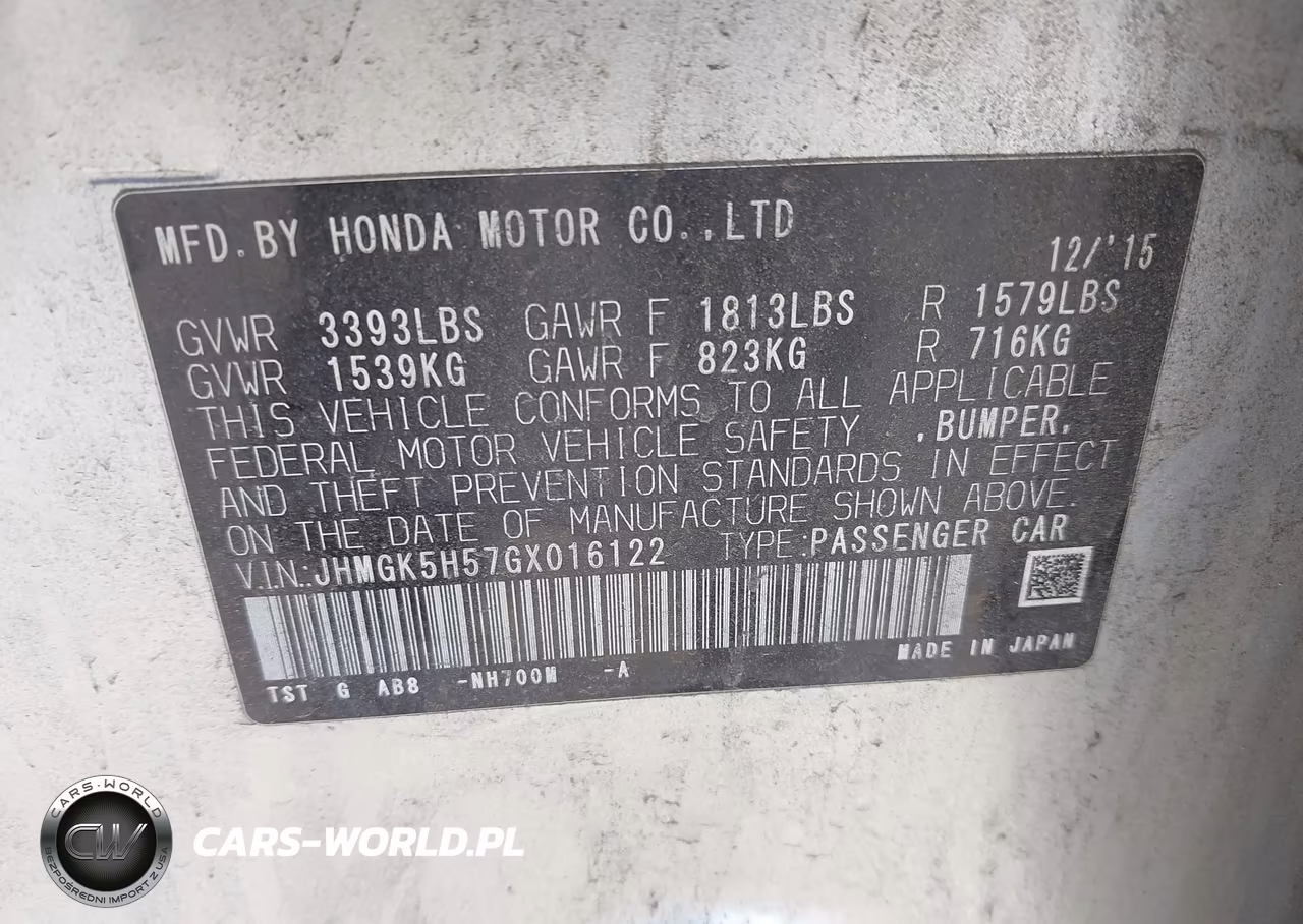 2016 Honda Fit Lx VIN:JHMGK5H57GX016122 - 9