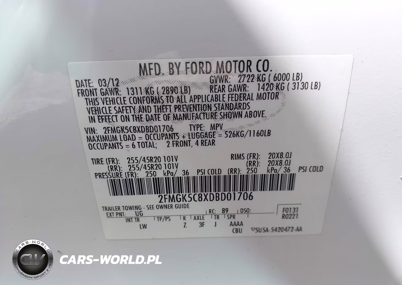 2013 Ford Flex Sel VIN:2FMGK5C8XDBD01706 - 9
