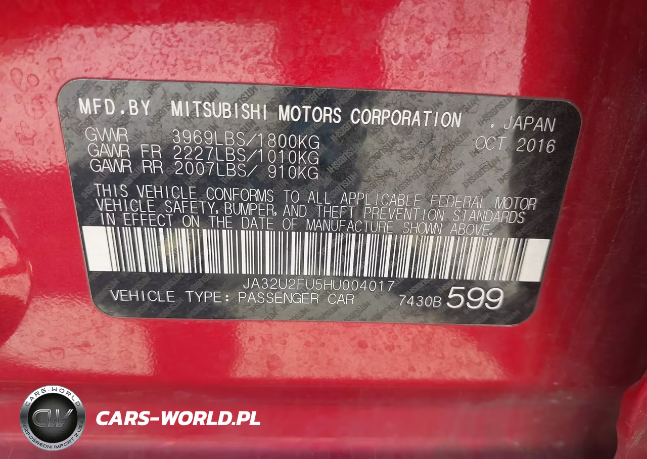 2017 Mitsubishi Lancer Es VIN:JA32U2FU5HU004017 - 9