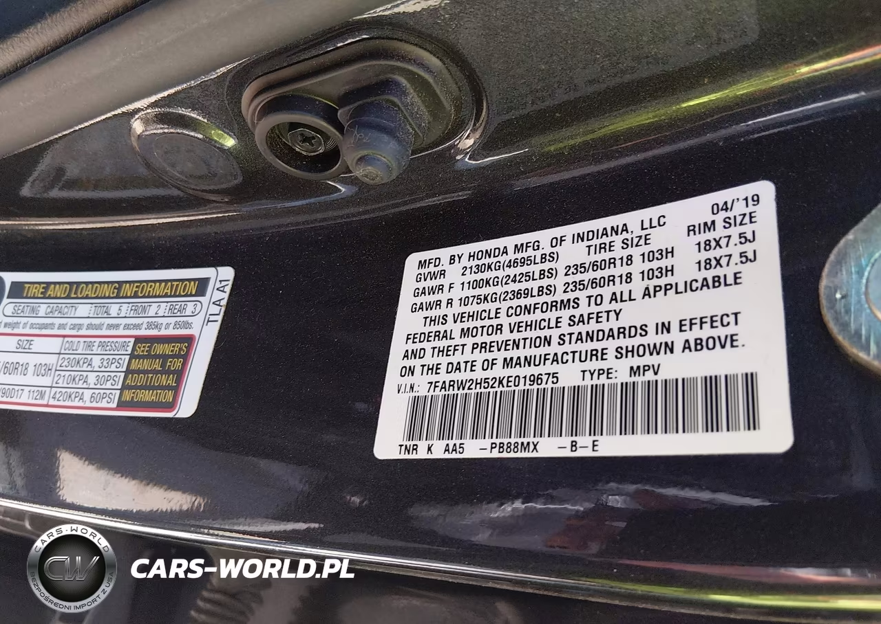 2019 Honda Cr-V Ex VIN:7FARW2H52KE019675 - 9